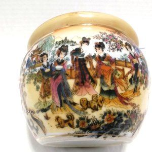 Jardinere Fishbowl Planter Geisha Peacocks Chows